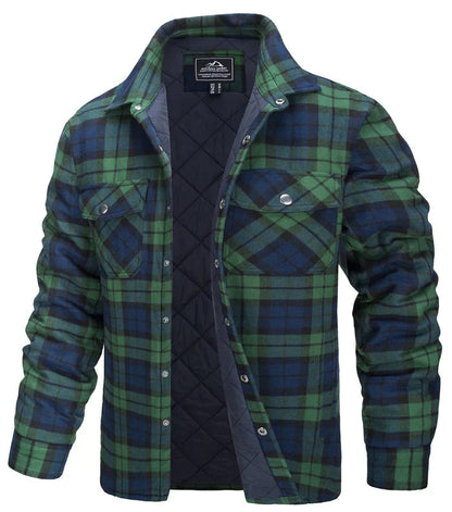 Flannel Jacket - Plaid - Lined - Overshirt - Men's Jacket-Fashion Nora