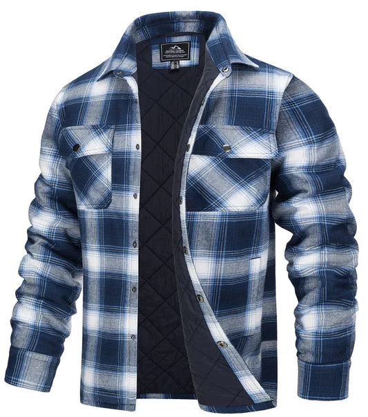 Flannel Jacket - Plaid - Lined - Overshirt - Men's Jacket-Fashion Nora