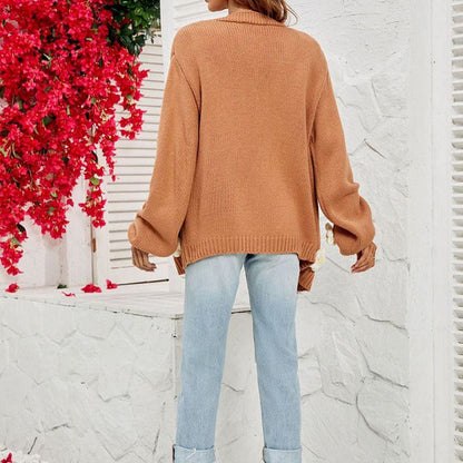 Floral Cardigan - Oversized - Open Front - Knit Cardigan - Women's Cardigan-Fashion Nora