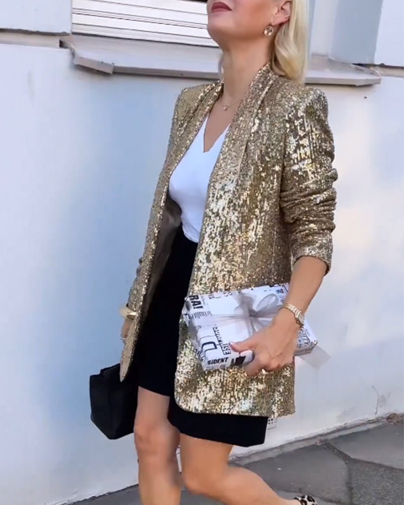 Gold Sequin Blazer – Fashion Nora