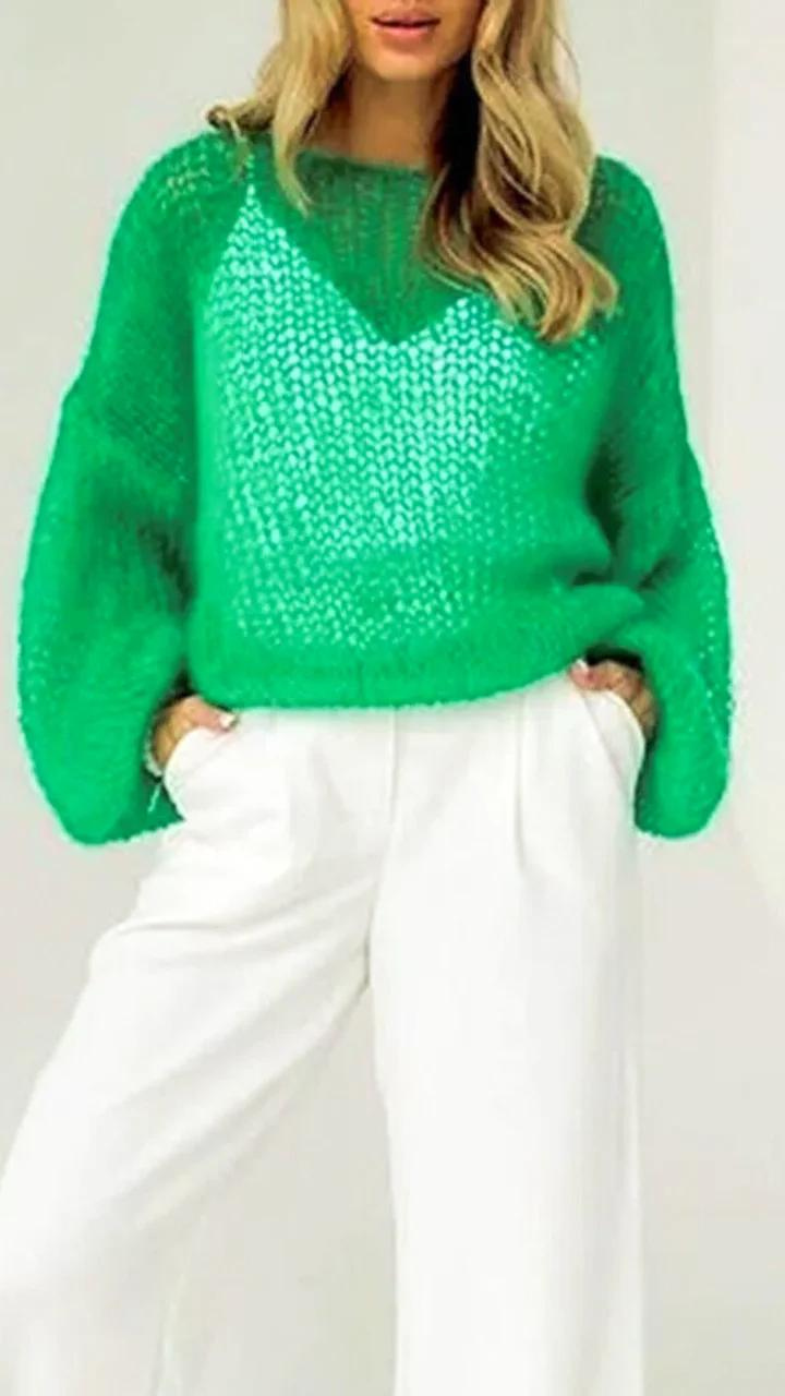 Helga Mesh Knit Sweater-Fashion Nora