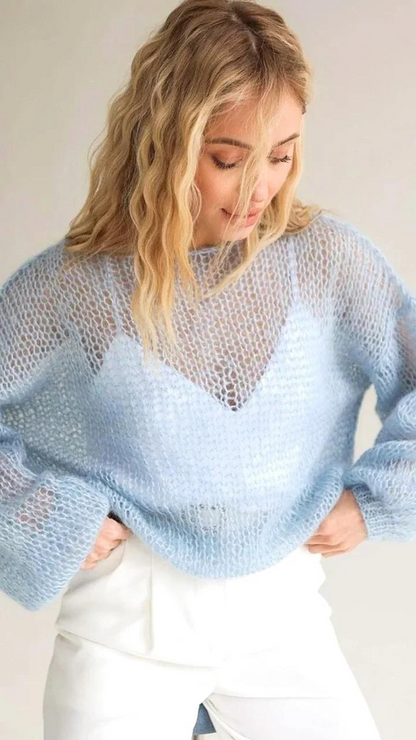 Helga Mesh Knit Sweater-Fashion Nora