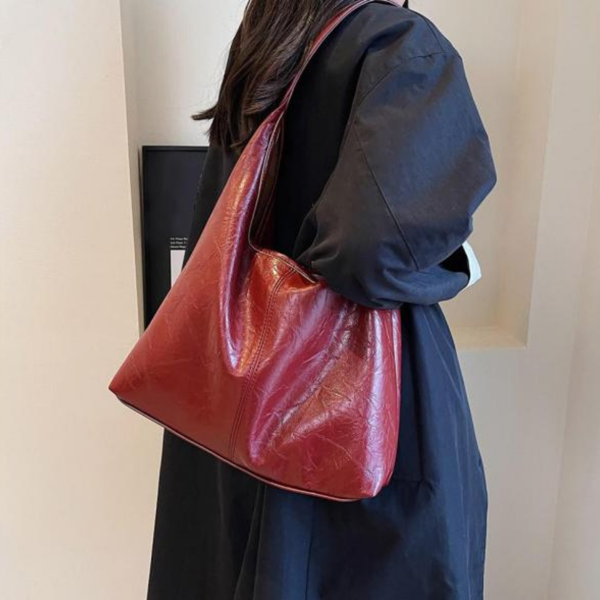 Hobo Bag - Everyday - Vegan Leather - Shoulder Bag - Leatherette Handbag-Fashion Nora