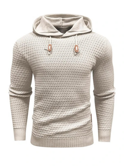 Hoodie - Knitted - Drawstring - Pullover Hoodie - Men's Clothing-Fashion Nora