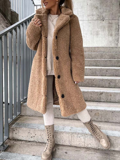 Jennifer Teddy Coat | Warm long teddy coat is the top trend in 2024-Fashion Nora