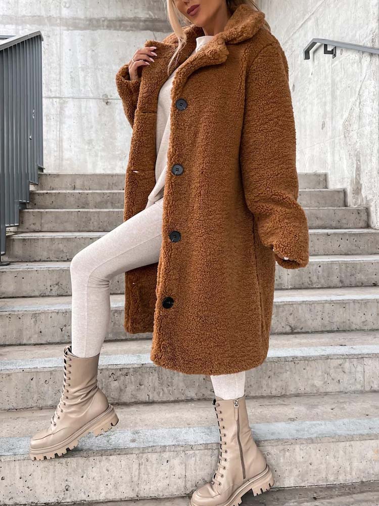 Jennifer Teddy Coat | Warm long teddy coat is the top trend in 2024-Fashion Nora