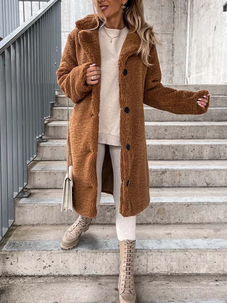 Jennifer Teddy Coat | Warm long teddy coat is the top trend in 2024-Fashion Nora