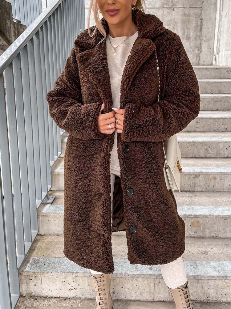 Jennifer Teddy Coat | Warm long teddy coat is the top trend in 2024-Fashion Nora