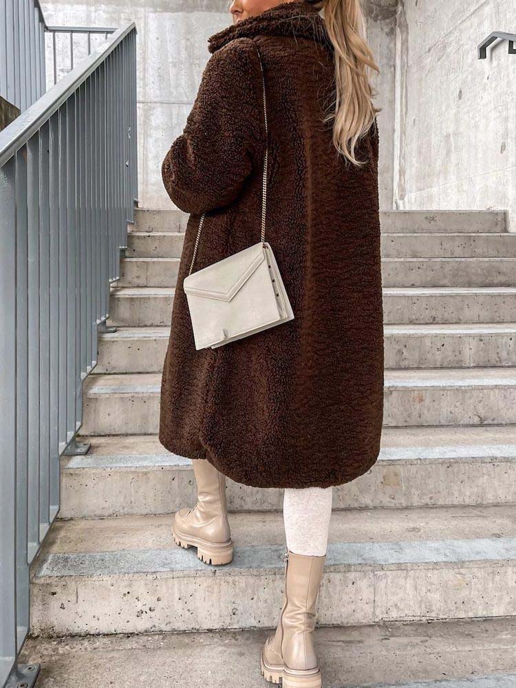 Jennifer Teddy Coat | Warm long teddy coat is the top trend in 2024-Fashion Nora