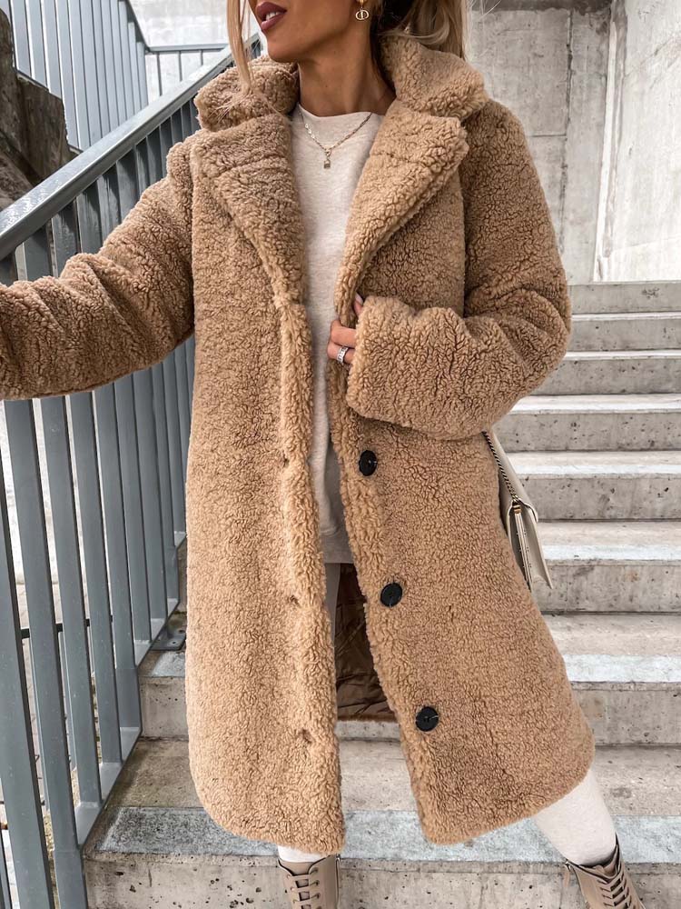 Jennifer Teddy Coat | Warm long teddy coat is the top trend in 2024-Fashion Nora