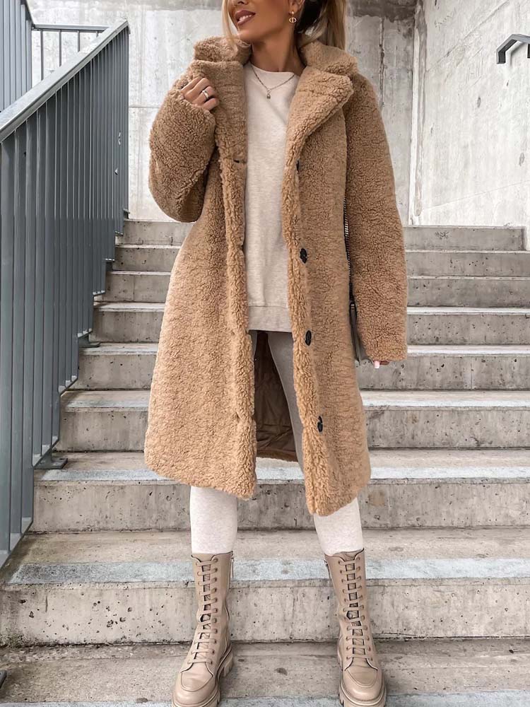 Jennifer Teddy Coat | Warm long teddy coat is the top trend in 2024-Fashion Nora