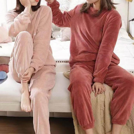 Joanna Pyjama Set | Warm plush sleepwear for women-Fashion Nora