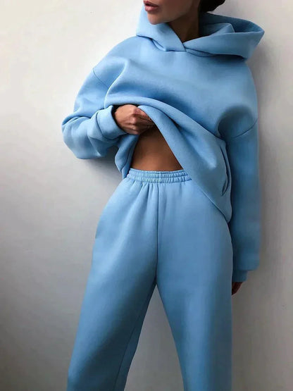 Jogger Set Cozy Oversized Hoodie and Sweatpants Set Jogging Su Fashion Nora