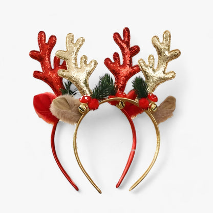 JollyBelle - Light Christmas Headband with Antlers-Fashion Nora