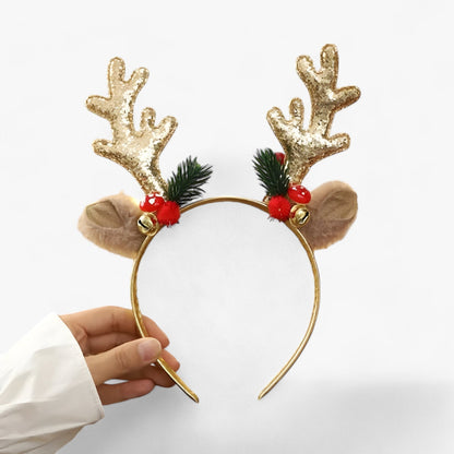 JollyBelle - Light Christmas Headband with Antlers-Fashion Nora