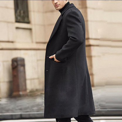 Jonah coat | Classic long wool coat for men for fall and winter-Fashion Nora