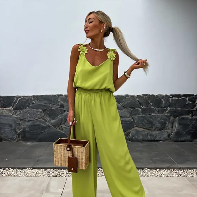 Jumpsuit | Flowy | Sleeveless | Wide Leg Jumpsuit | Ladies Summer Jumpsuits-Fashion Nora