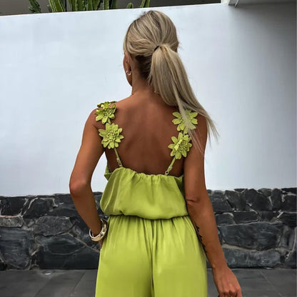 Jumpsuit | Flowy | Sleeveless | Wide Leg Jumpsuit | Ladies Summer Jumpsuits-Fashion Nora