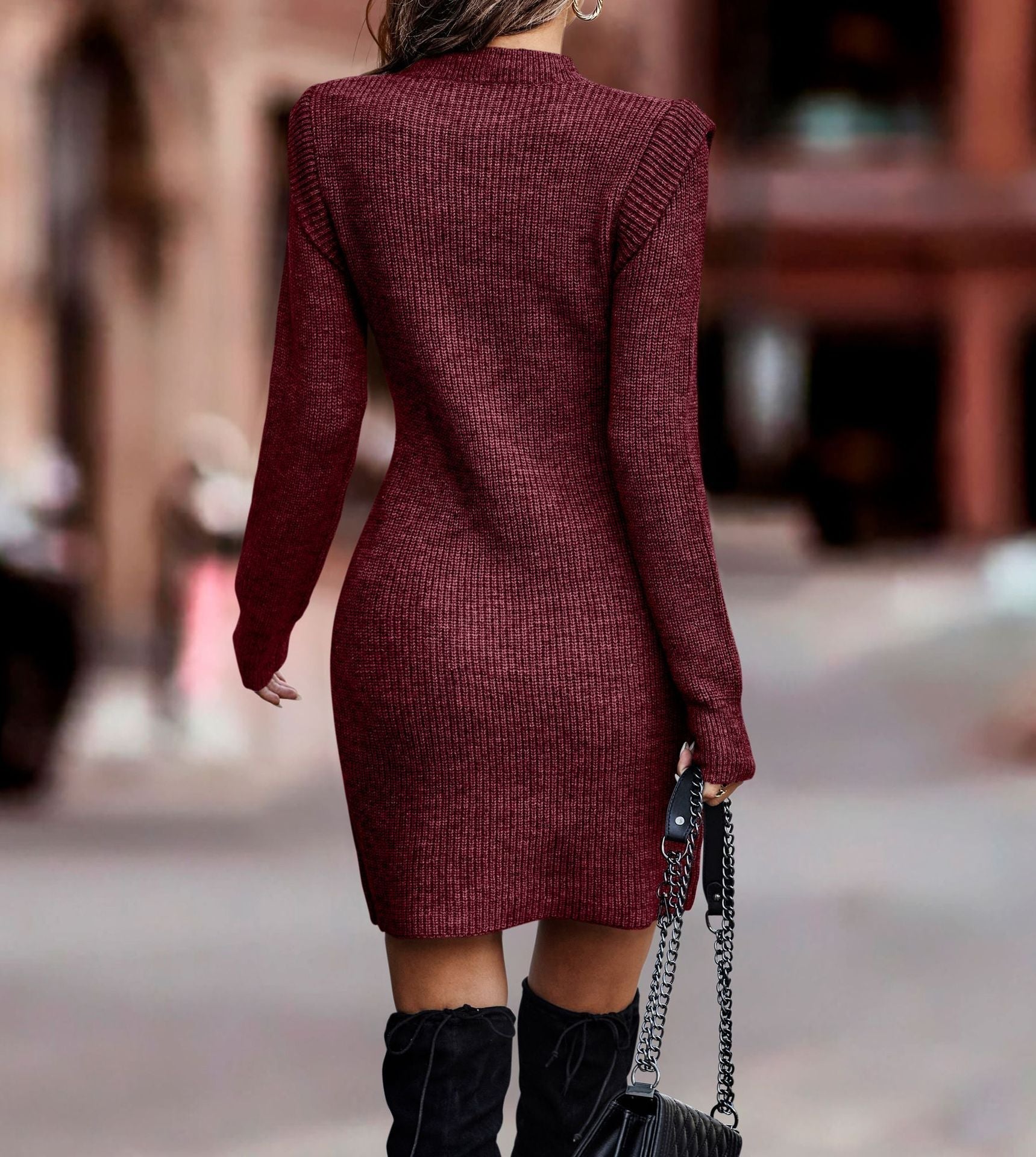 Knit bodycon dress long sleeve hotsell