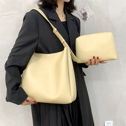 Leather Bag - Women's Leatherette Shoulder Tote Bag and Small Purse-Fashion Nora