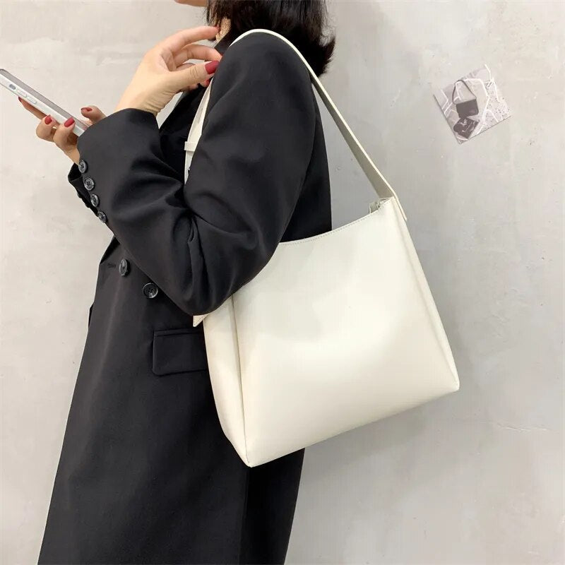 Leather Bag - Women's Leatherette Shoulder Tote Bag and Small Purse-Fashion Nora