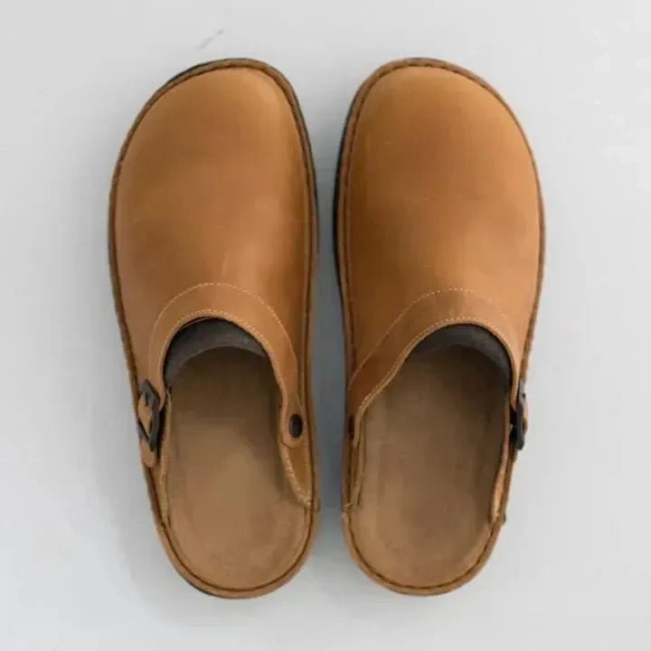 Leather Slippers | Slip-On | Orthopedic | Mule Slippers | Men's Sandals-Fashion Nora