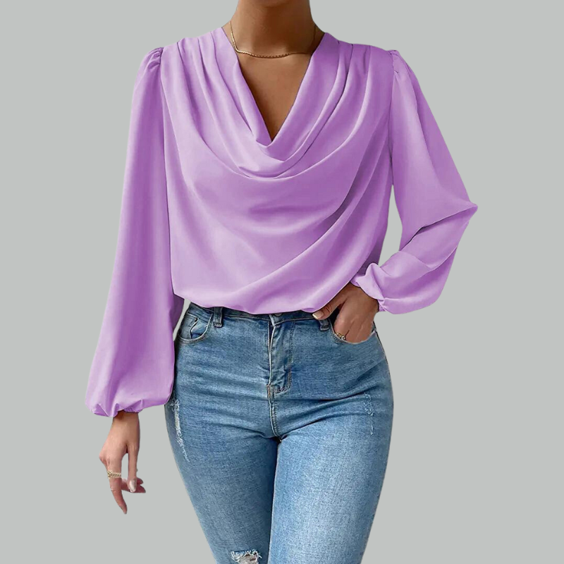 Lia chiffon blouse | Elegant Blouse with Long Sleeves-Fashion Nora