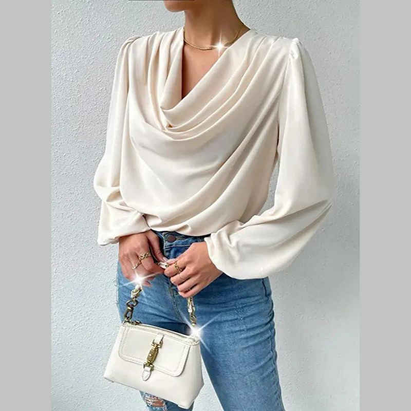 Lia chiffon blouse | Elegant Blouse with Long Sleeves-Fashion Nora