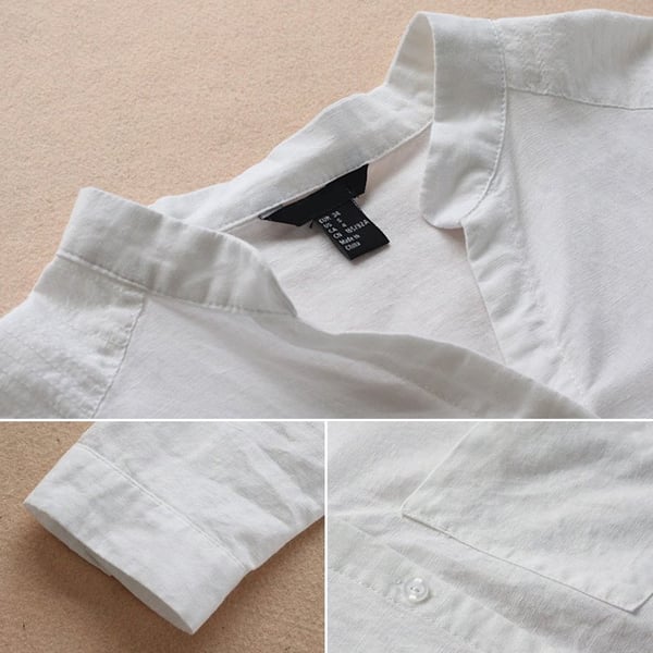 Linen Blouse | Half Sleeve | Loose Fit | Button-Up Blouse | Linen Shirts Women-Fashion Nora