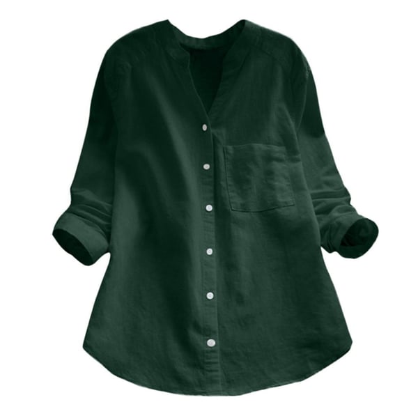 Linen Blouse | Half Sleeve | Loose Fit | Button-Up Blouse | Linen Shirts Women-Fashion Nora