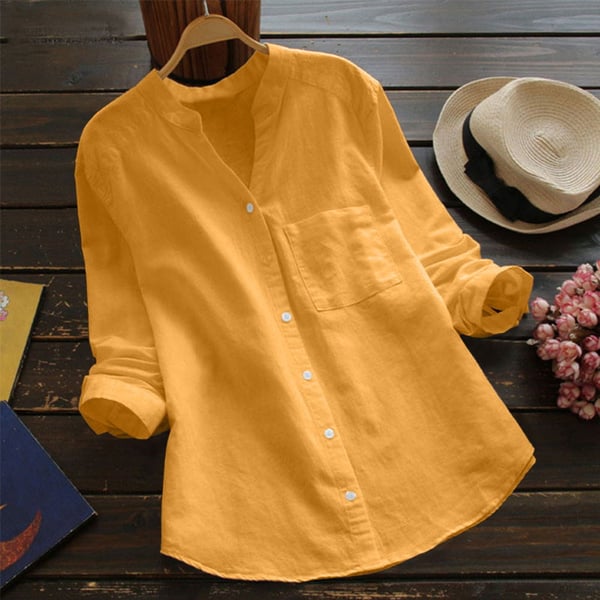 Linen Blouse | Half Sleeve | Loose Fit | Button-Up Blouse | Linen Shirts Women-Fashion Nora