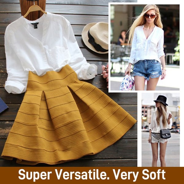 Linen Blouse | Half Sleeve | Loose Fit | Button-Up Blouse | Linen Shirts Women-Fashion Nora