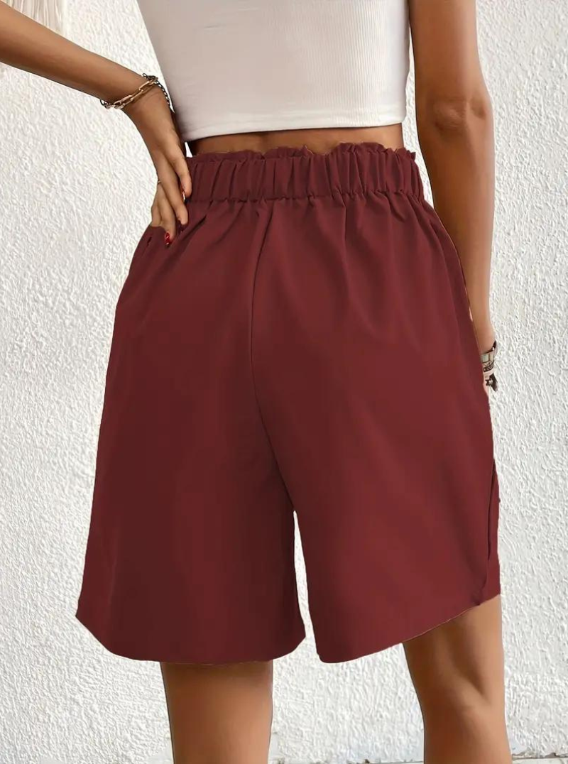 Linen Shorts - High Waist - Pockets - Summer Shorts - Wide Leg Shorts-Fashion Nora