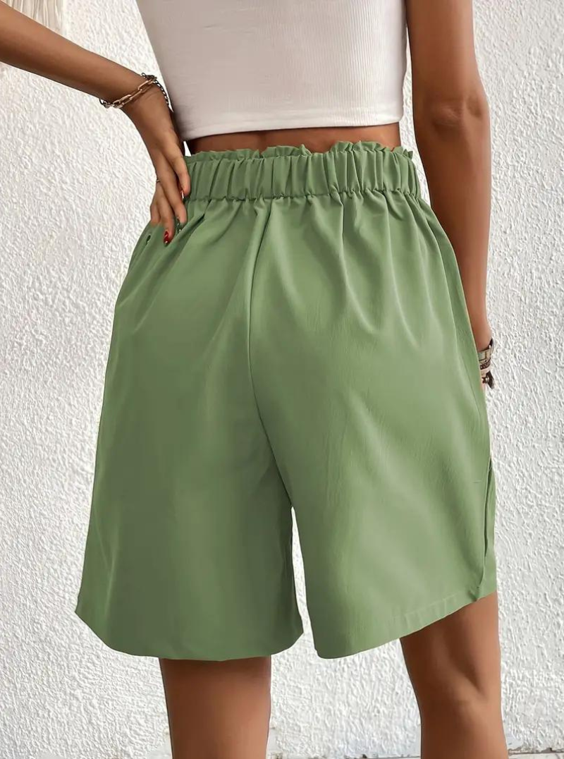 Linen Shorts - High Waist - Pockets - Summer Shorts - Wide Leg Shorts-Fashion Nora