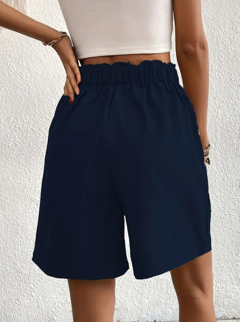 Linen Shorts - High Waist - Pockets - Summer Shorts - Wide Leg Shorts-Fashion Nora