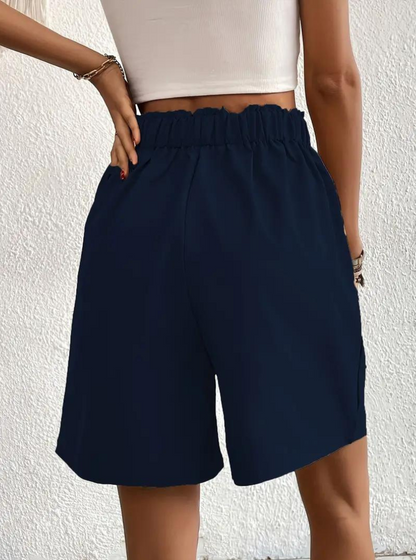 Linen Shorts - High Waist - Pockets - Summer Shorts - Wide Leg Shorts-Fashion Nora