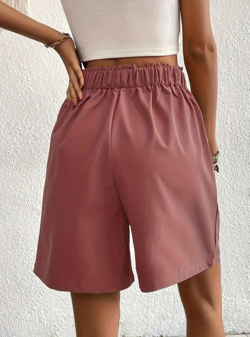 Linen Shorts - High Waist - Pockets - Summer Shorts - Wide Leg Shorts-Fashion Nora