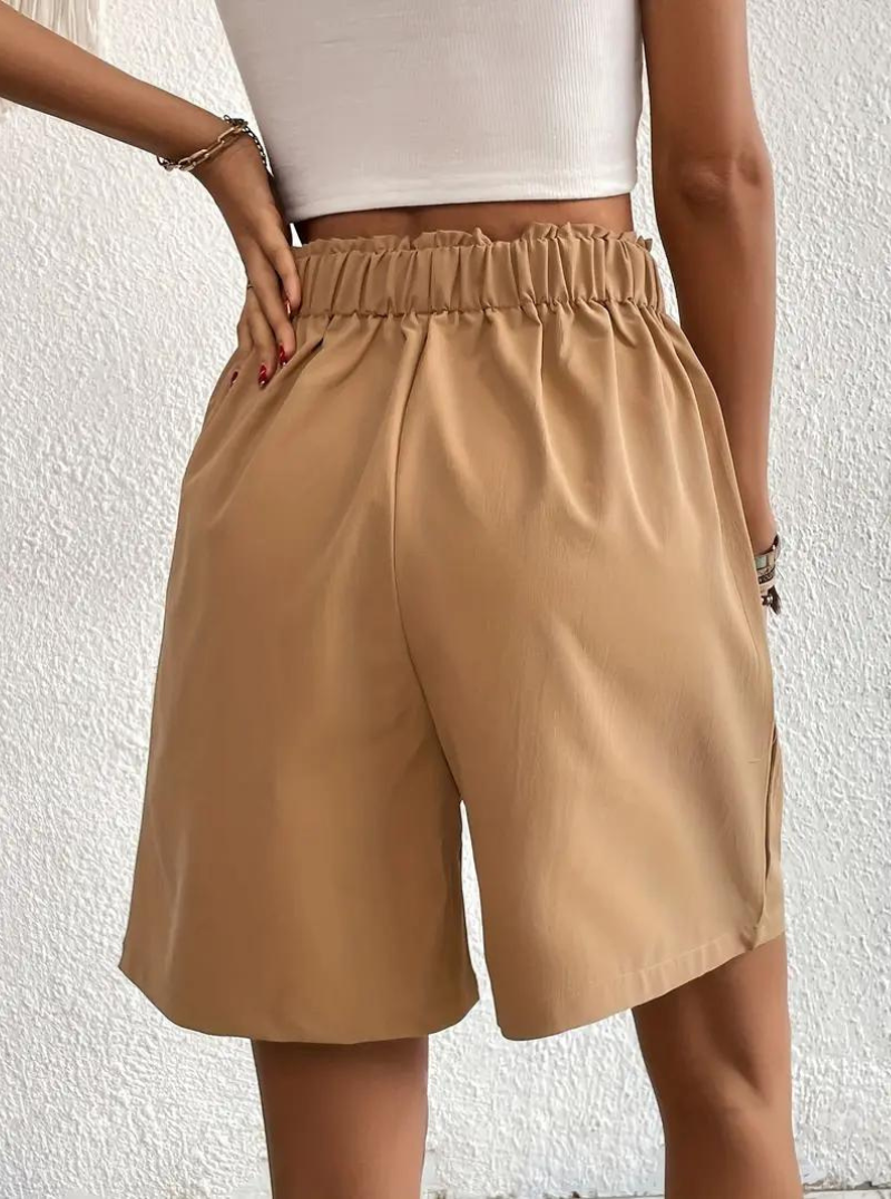 Linen Shorts - High Waist - Pockets - Summer Shorts - Wide Leg Shorts-Fashion Nora