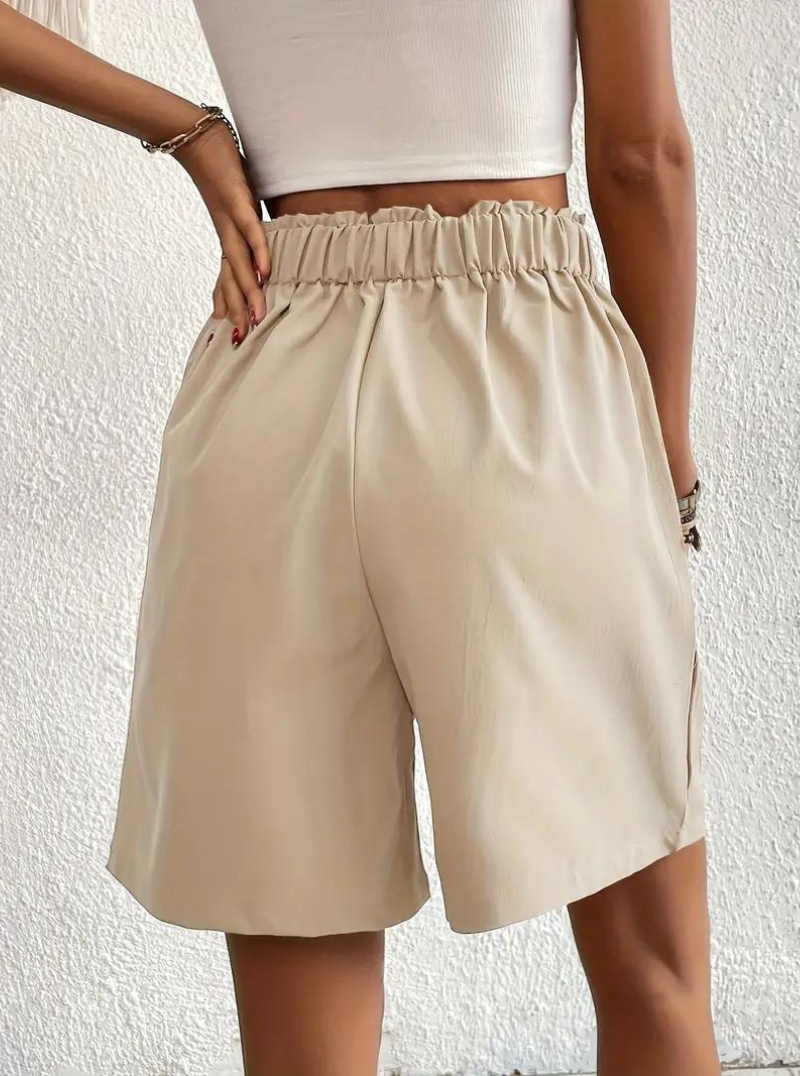 Linen Shorts - High Waist - Pockets - Summer Shorts - Wide Leg Shorts-Fashion Nora