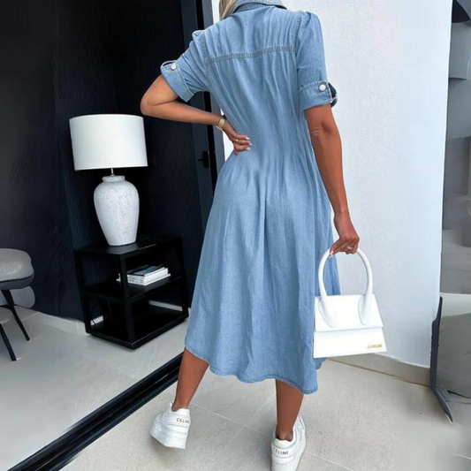 Loose Denim Dress-Fashion Nora