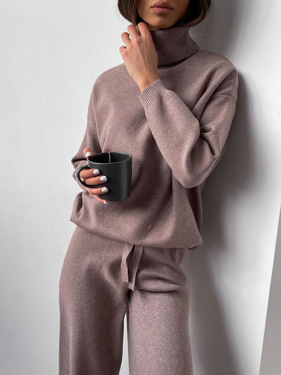 Lounge Set | Turtleneck | Loose Fit | Two-Piece Set | Women's Clothing-Fashion Nora