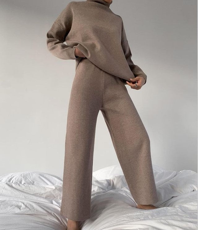 Lounge Set | Turtleneck | Loose Fit | Two-Piece Set | Women's Clothing-Fashion Nora