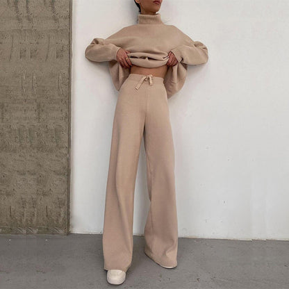 Lounge Set | Turtleneck | Loose Fit | Two-Piece Set | Women's Clothing-Fashion Nora