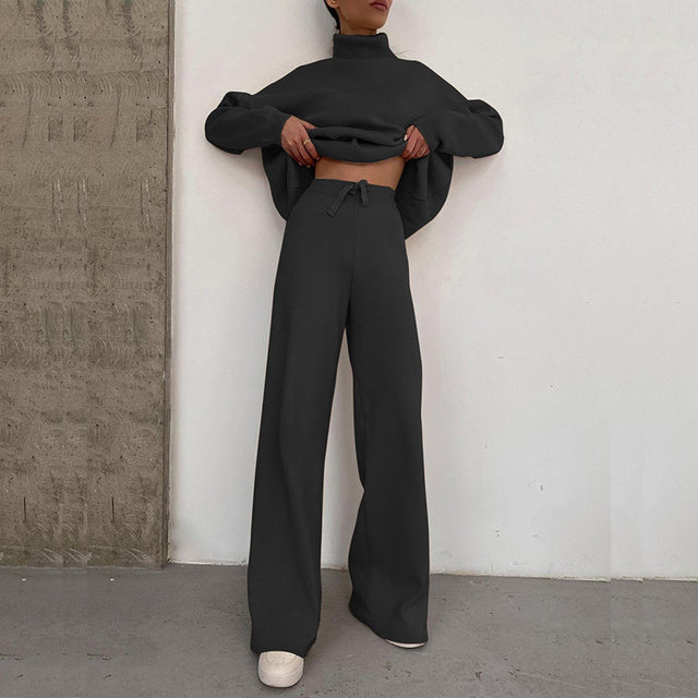 Lounge Set | Turtleneck | Loose Fit | Two-Piece Set | Women's Clothing-Fashion Nora