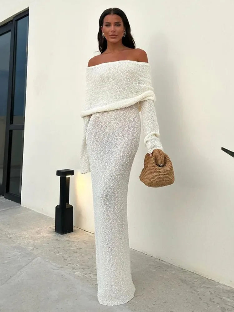 Mara - Glam Knitted Dress for Summer Vacation-Fashion Nora