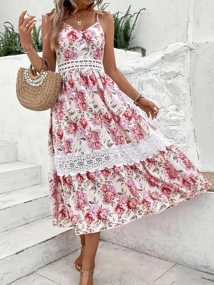 Maxi Dress - Floral - Lace - Summer Dress - Maxi Sundress-Fashion Nora