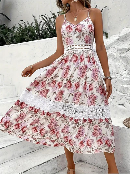 Maxi Dress - Floral - Lace - Summer Dress - Maxi Sundress-Fashion Nora