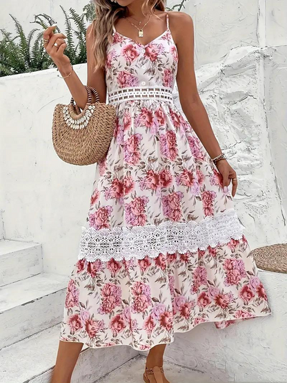 Maxi Dress - Floral - Lace - Summer Dress - Maxi Sundress-Fashion Nora