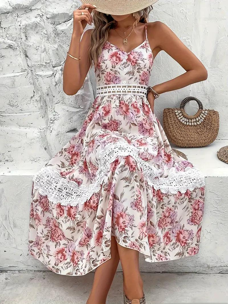 Maxi Dress - Floral - Lace - Summer Dress - Maxi Sundress-Fashion Nora