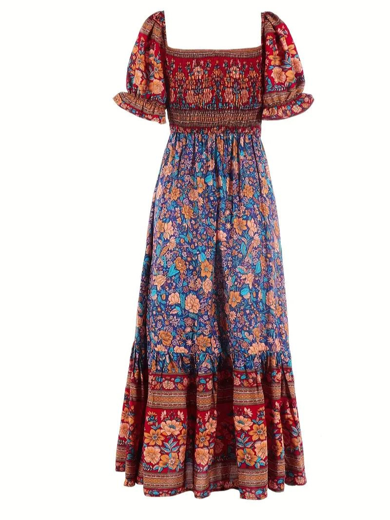 Maxi Dress - Floral - Off Shoulder - Summer Dress - Maxi Sundress-Fashion Nora